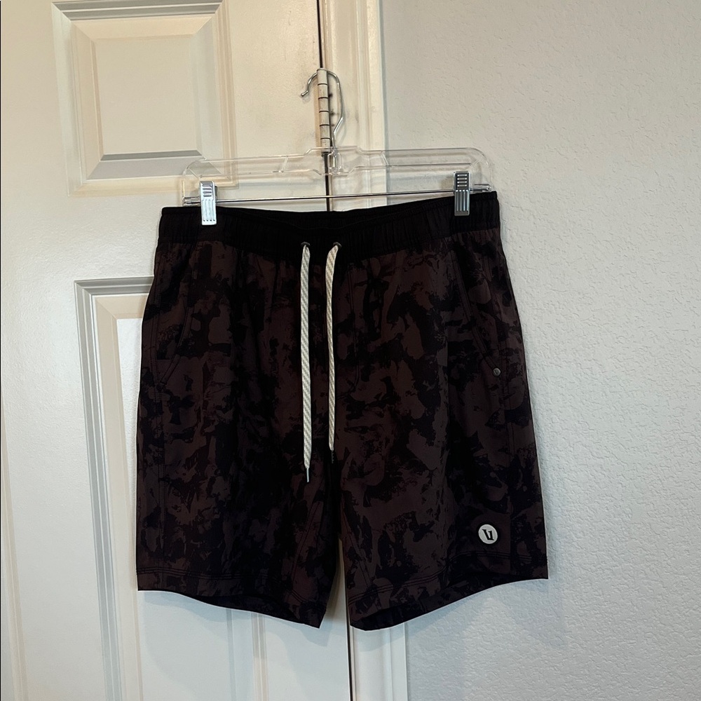 Black Patterned Swim Shorts